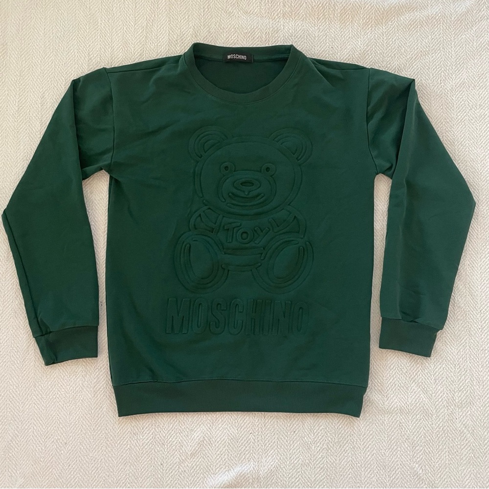 Moschino Embossed Teddy Bear Sweatshirt – Dark Green (Rare)